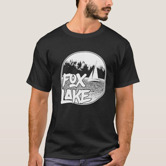 Camiseta Fox Lake Illinois, Sailboat Graphic (Frente)