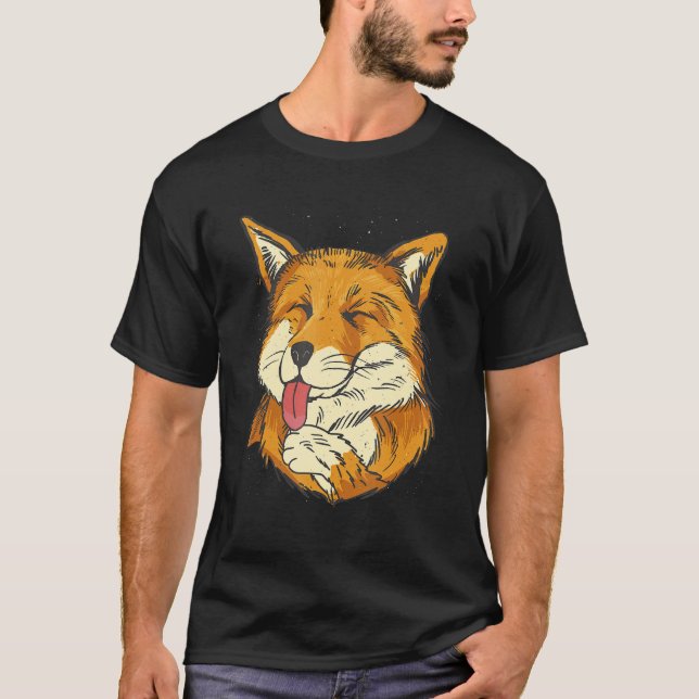 Camiseta Fox licking his mitts (Frente)