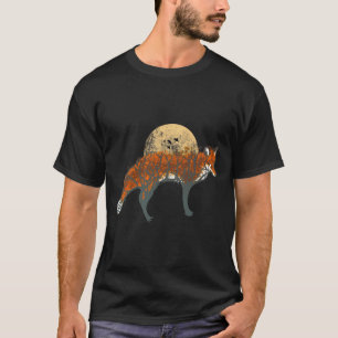 Camiseta Fox Linda Floresta de Queda Animal Floresta Vintag