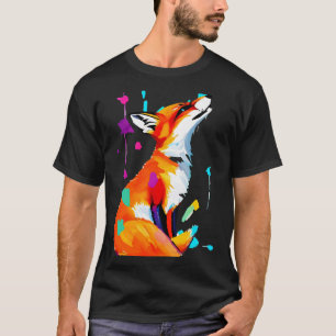 Camiseta Fox Lover trabalho de arte de pintura de óleo de t