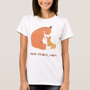 Camiseta "Fox Mãe & Cub - Arte de Tenderness Selvagem"