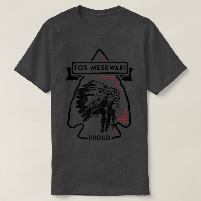 Camiseta Fox Meskwaki Índio Indígena Americana Nativa (Frente do Design)