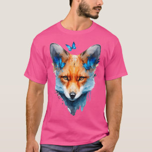 Camiseta Fox Motif Butterfly Art Animal Love Fox