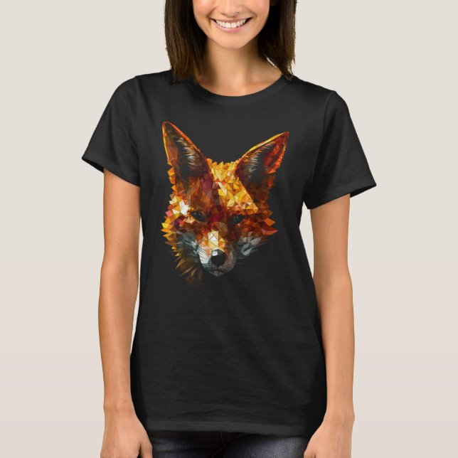 Camiseta Fox Polygon  Art Animal Fox (Frente)