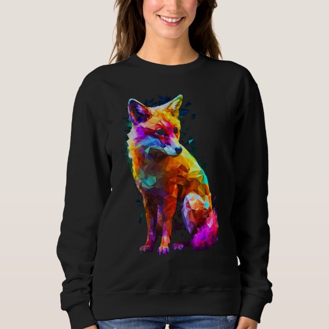 Camiseta Fox Polygon Colourful  Animal  Animal Fox (Frente)