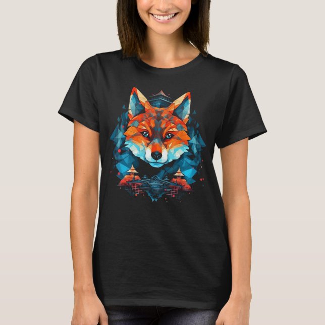 Camiseta Fox Polygon - Raposa de Arte Animal (Frente)