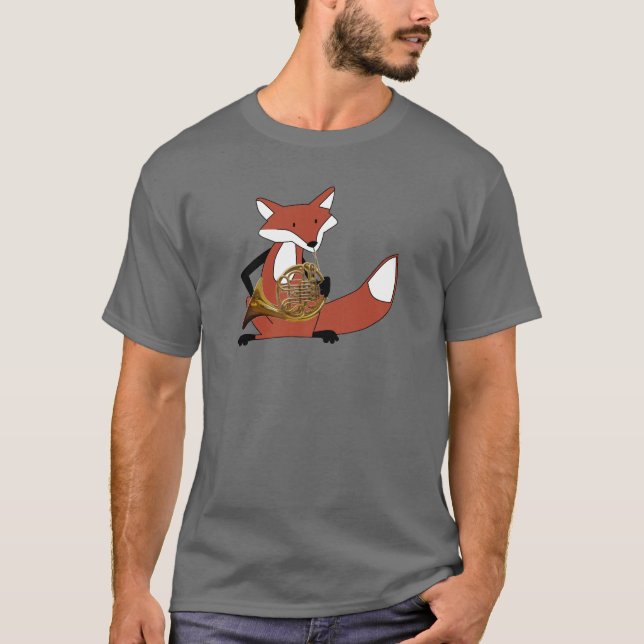Camiseta Fox que joga a trompa francesa (Frente)