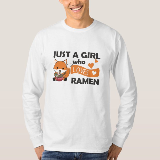 Camiseta Fox Ramen Doce Animais Comendo Massas (Frente)