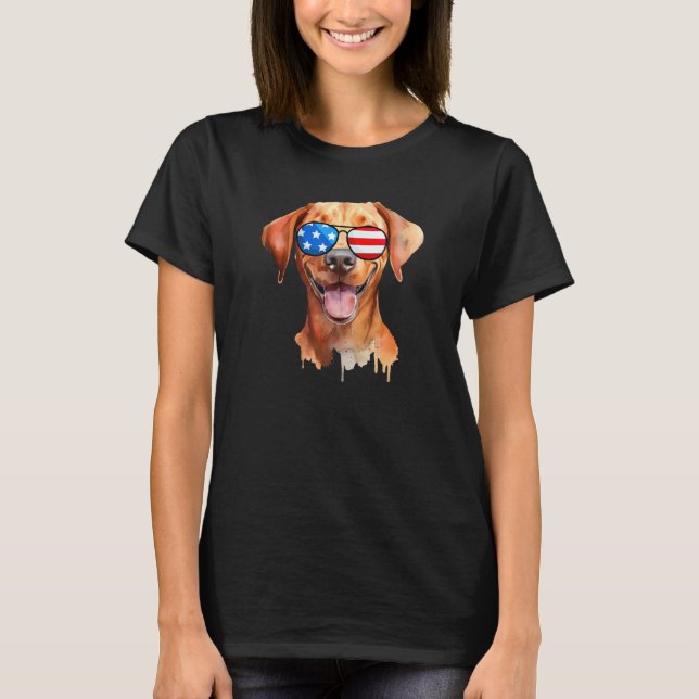 Camiseta Fox Red Lab Mom Dad Flag Labrador Retriever (Frente)