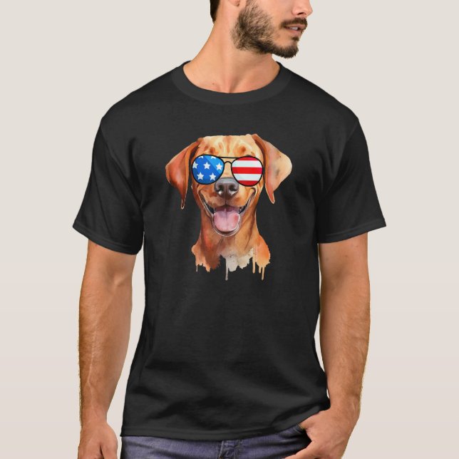 Camiseta Fox Red Lab Mom Dad Flag Labrador Retriever (Frente)