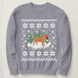Camiseta Fox Red Labrador Natal Evergreen Flocos de Neve