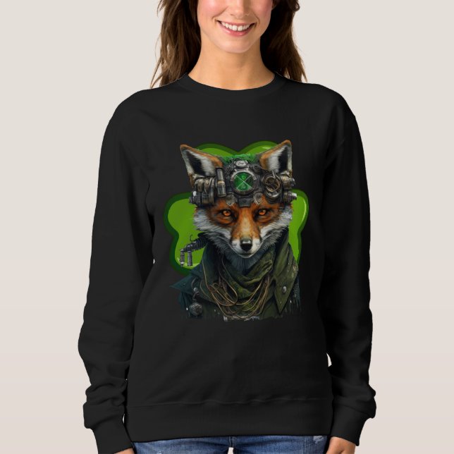 Camiseta Fox Shamrock St Patrick s Day Leprechaun Hat Fox (Frente)