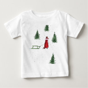 Camiseta Fox Snow Winter Christmas — Ilustração