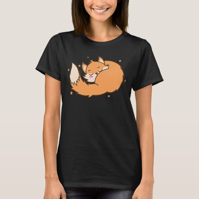 Camiseta Fox sonhando Animal Nature Environment red Fox (Frente)