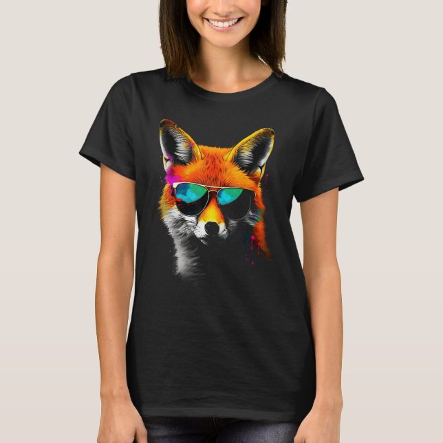 Camiseta Fox Sunglasses  Animal Fox 1 (Frente)