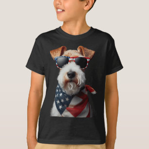 Camiseta Fox Terrier Dog 4 De Julho Independência Americana