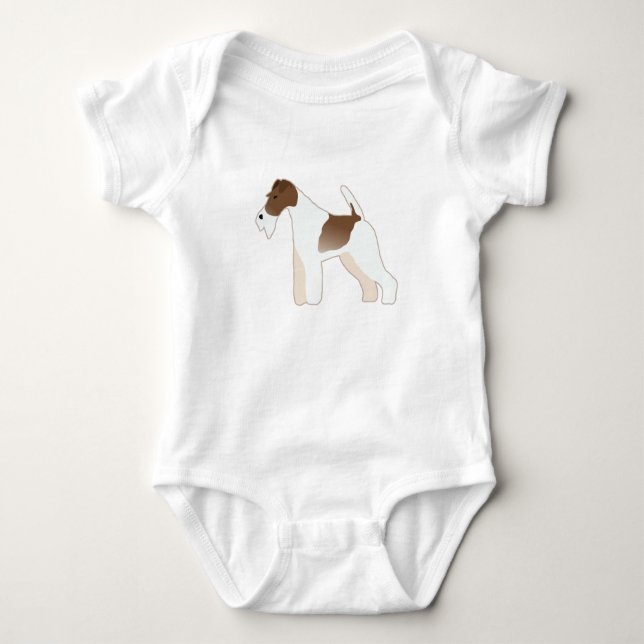 Camiseta Fox Terrier Dog Brey Illustration Silhouette (Frente)