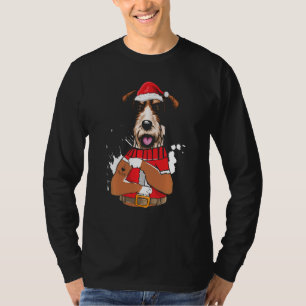 Camiseta Fox Terrier Dog Papais noeis Eu Amo Mamãe Tatuagem
