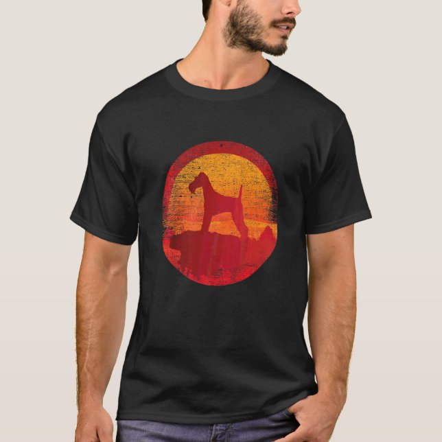 Camiseta Fox Terrier Dog Retro Sunset (Frente)