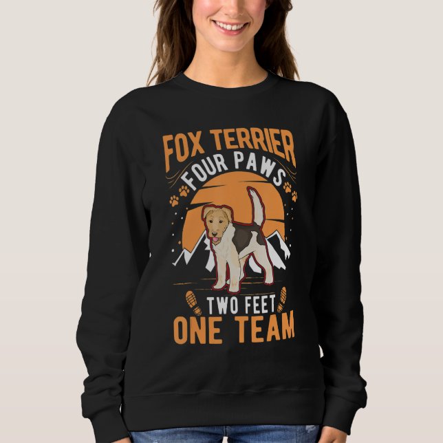 Camiseta Fox Terrier four paws two feet one team Fox Terrie (Frente)