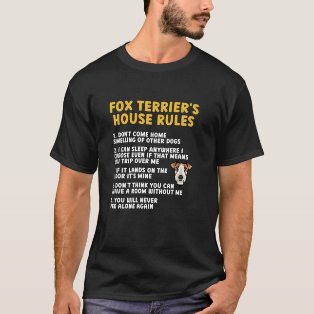 Camiseta Fox Terrier House Regras Fox Terrier Lover Fox Ter (Frente)
