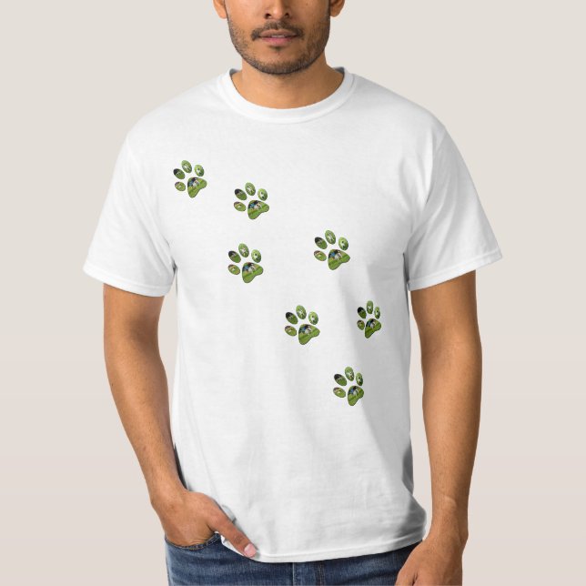 Camiseta Fox Terrier Paw Prints, (Frente)