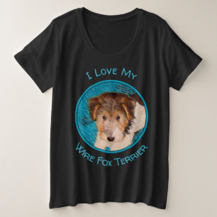 Camiseta Fox Terrier Puppy Painting - Arte Original De Cão