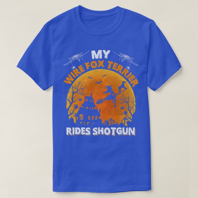 Camiseta Fox Terrier Ride Shotgun Fio Fox Terrier Cog (Frente do Design)