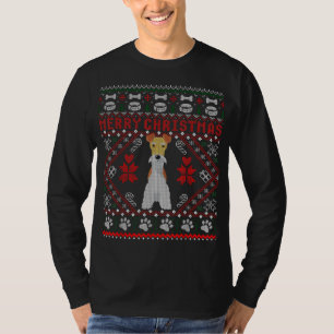 Camiseta Fox Terrier Wire Dog Feliz Natal Suor Feio