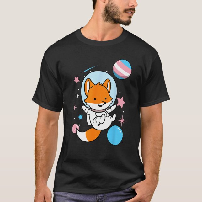 Camiseta Fox Transgênero No Orgulho Transespacial (Frente)