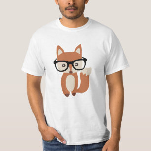 Camiseta Fox w/Glasses do bebê do hipster