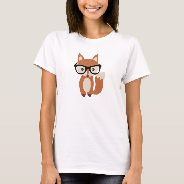 Camiseta Fox w/Glasses do bebê do hipster (Frente)
