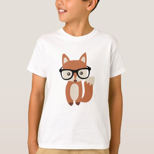 Camiseta Fox w/Glasses do bebê do hipster (Frente)