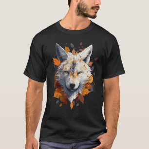 Camiseta Fox White Wolf Autumn Deixa Trabalho de arte Fox