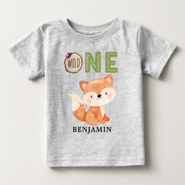 Camiseta Fox WILD ONE Woodland Personalizada Primeiro Anive (Frente)