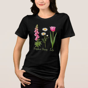 Camiseta Foxglove Daisy Tulip Floral Art