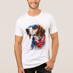 Camiseta Foxhound De Cachorro Patriótico 4 De Julho