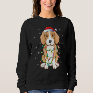 Camiseta Foxhound Dog Xmas Lighting Santa Hat Foxhound Chri