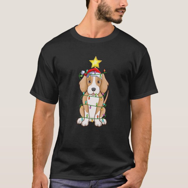 Camiseta Foxhound Dog Xmas Tree Matando Foxhound (Frente)