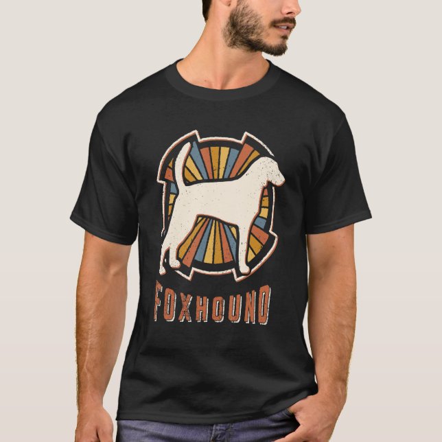 Camiseta Foxhound Vintage Clássico Retro Dog Love (Frente)