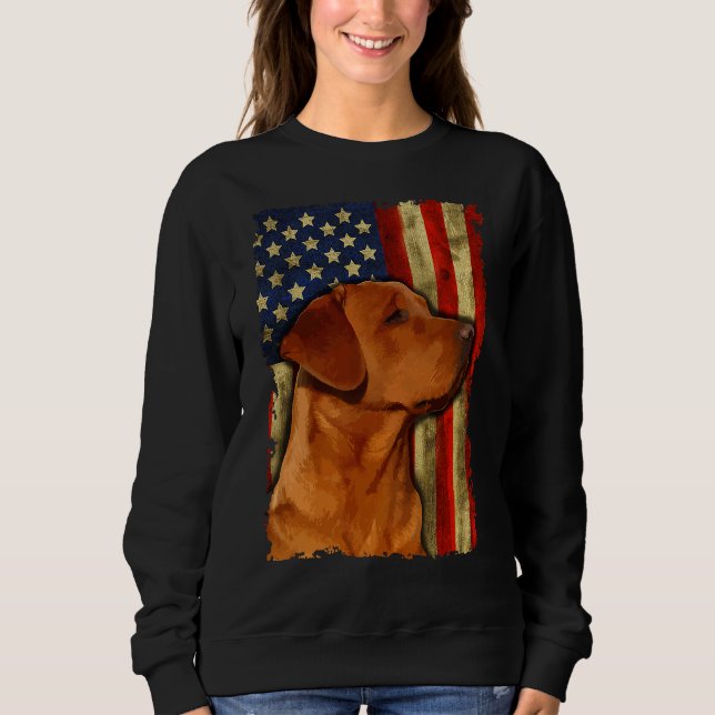 Camiseta Foxred Labrador Retriever USA Flag Fox Red Labrado (Frente)