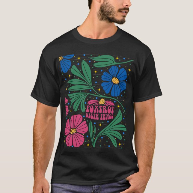 Camiseta Foxtrot Delta Tango Flower Boho (Frente)