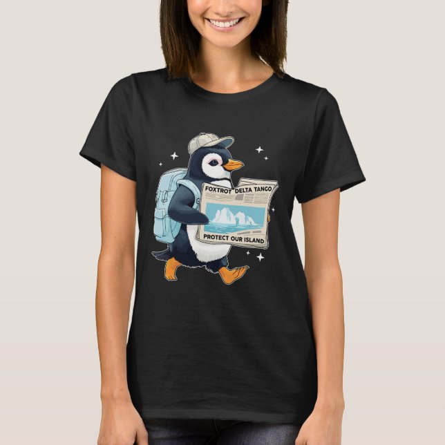 Camiseta Foxtrots Deltas Tangos Penguins Anti Trump 1 (Frente)
