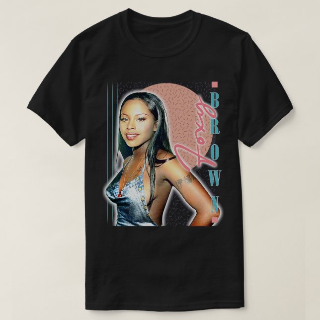 Camiseta Foxy Brown 90s Design do ventilador retrô (Frente do Design)