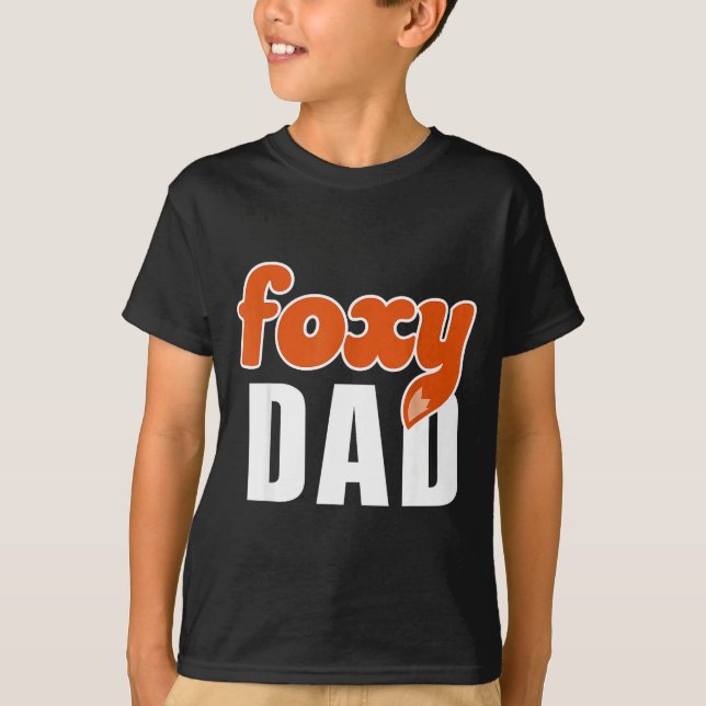 Camiseta Foxy Dad Shirt Funny Father Gift Cute Fox Cartoon  (Frente)