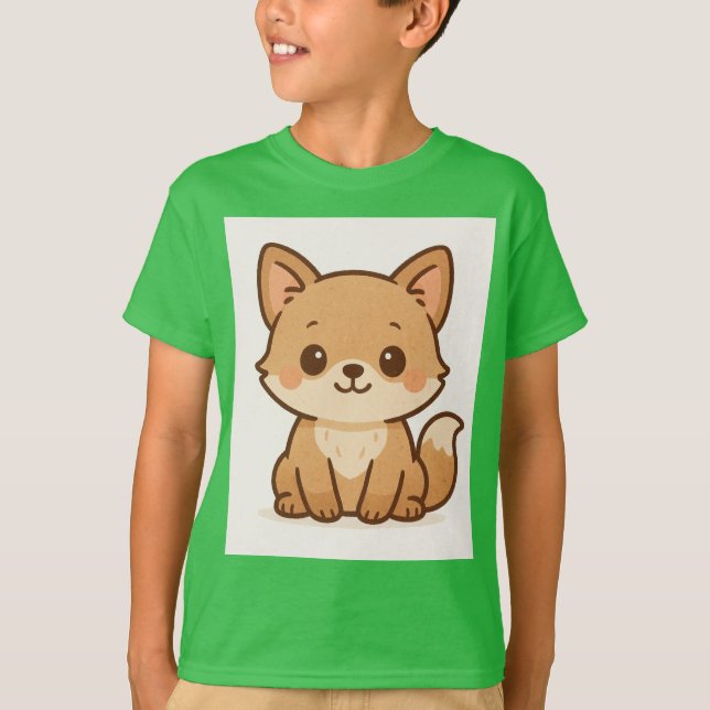 Camiseta Foxy Fun _Cute Fox Kids Tee (Frente)
