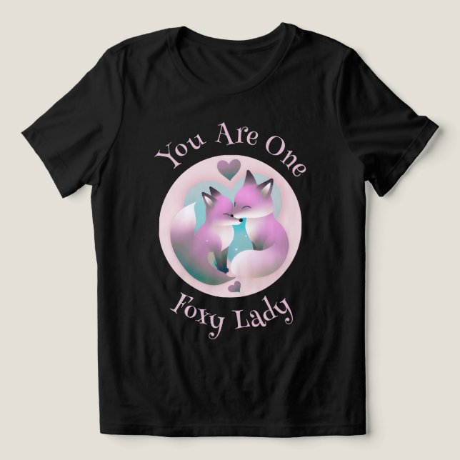 Camiseta Foxy Lady | Namorados de beijos do Casal Raposa Pr (Design frontal)