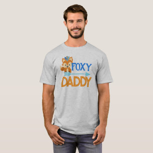 Camiseta Foxy Pai Wild One Blue Woodland Party T Shirt