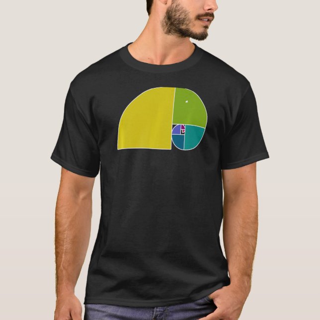 Camiseta Fração do ouro Elefante Fibonacci Espiral 3 Ventil (Frente)