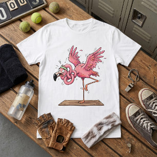Camiseta Fracasso engraçado de treino de yoga com flamingo